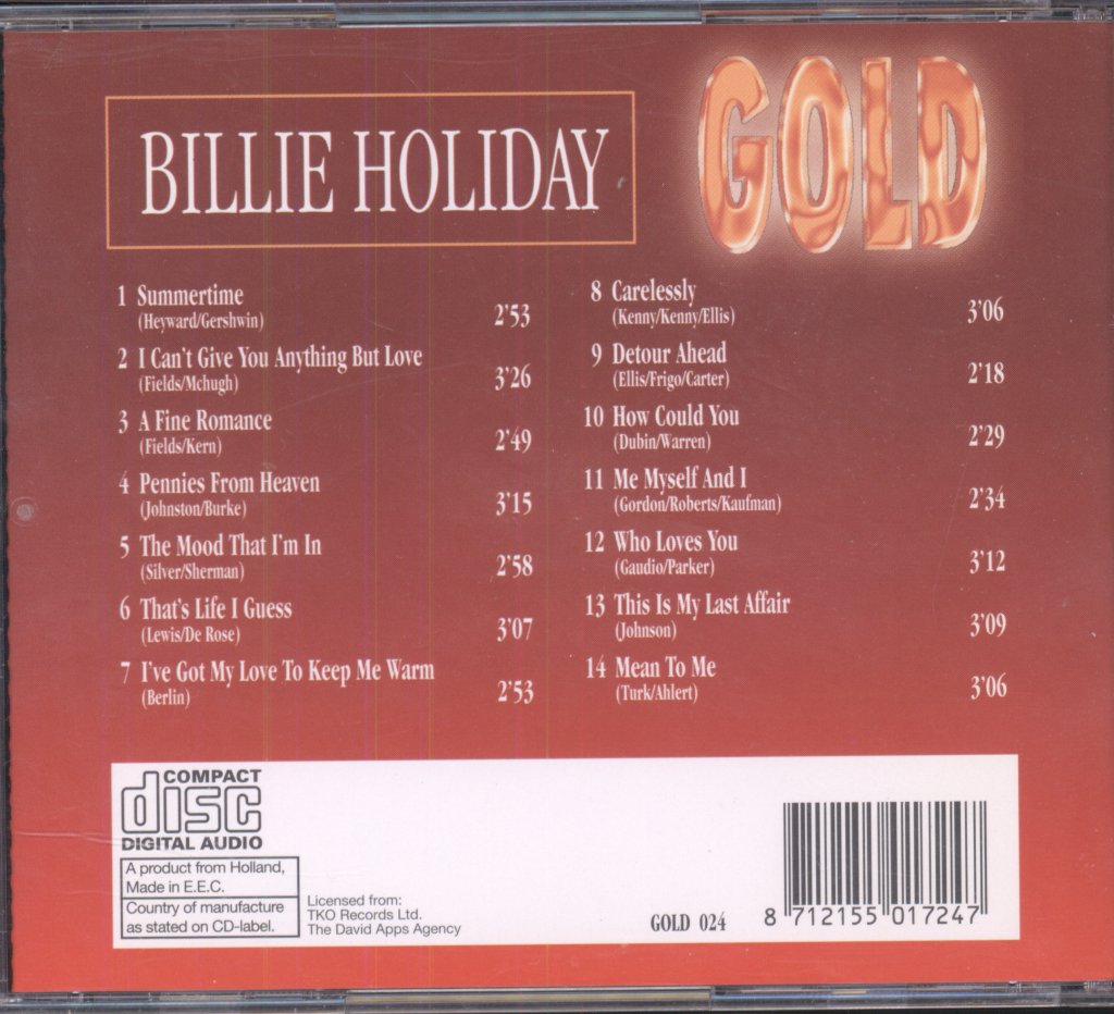 Billie Holiday - Gold - Cd