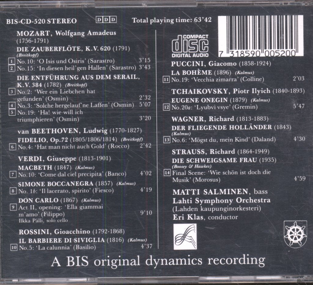 Matti Salminen, Lahti Symphony Orchestra, Eri Klas - Opera Arias - Cd