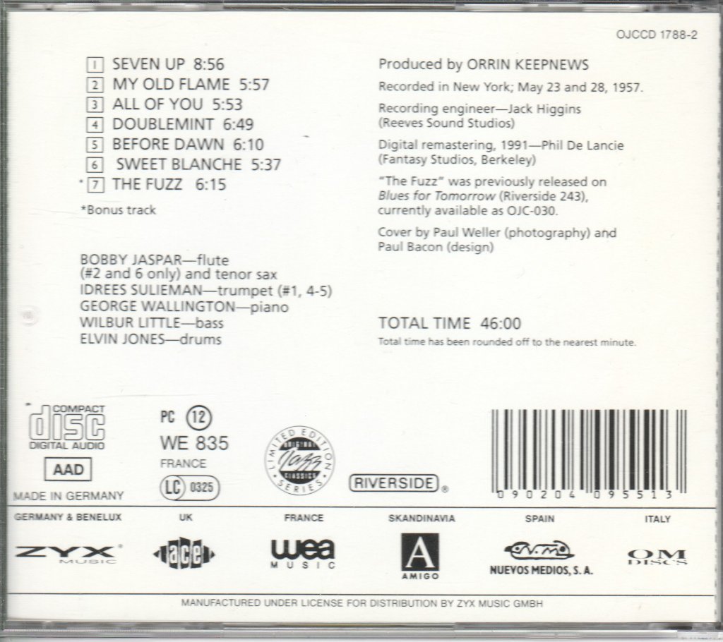 Bobby Jaspar - Bobby Jaspar With George Wallington, Idrees Sulieman - Cd
