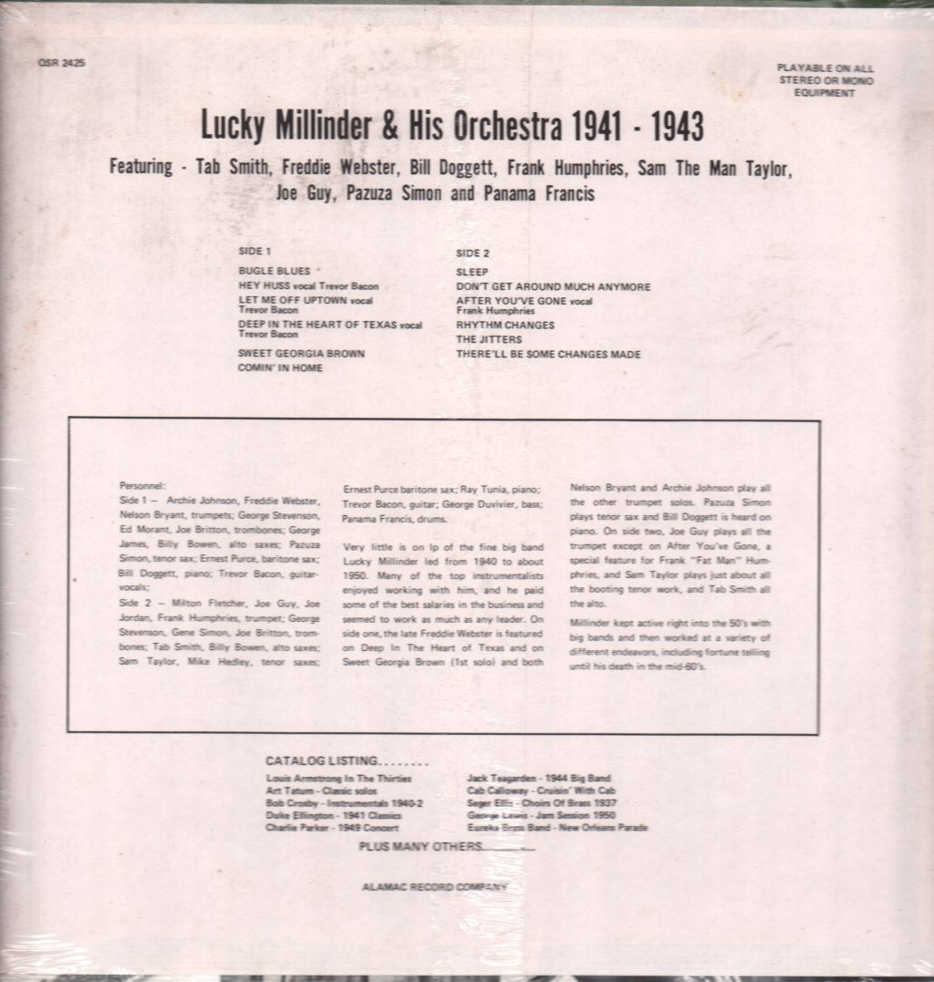 Lucky Millinder And His Orchestra - 1941 - 1943 - Lp