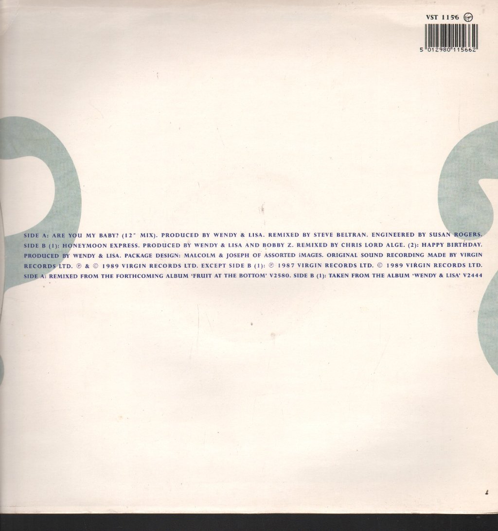 Wendy And Lisa - Are You My Baby - 12 Inch