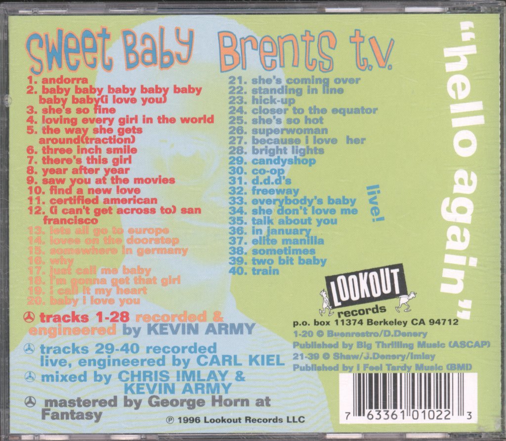 Sweet Baby And Brents T.V. - Hello Again - Cd