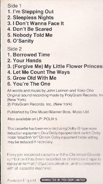 John Lennon & Yoko Ono - Milk And Honey - Cassette