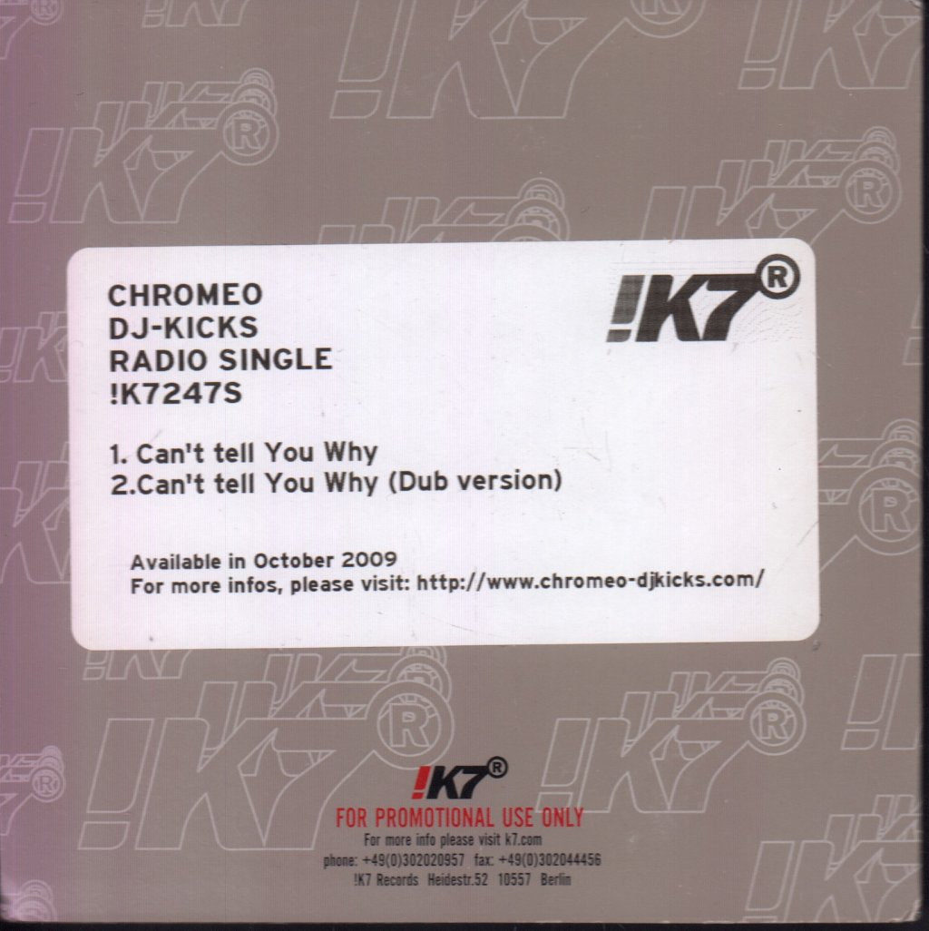 Chromeo - Can't Tell You Why (DJ Kicks) - Cd