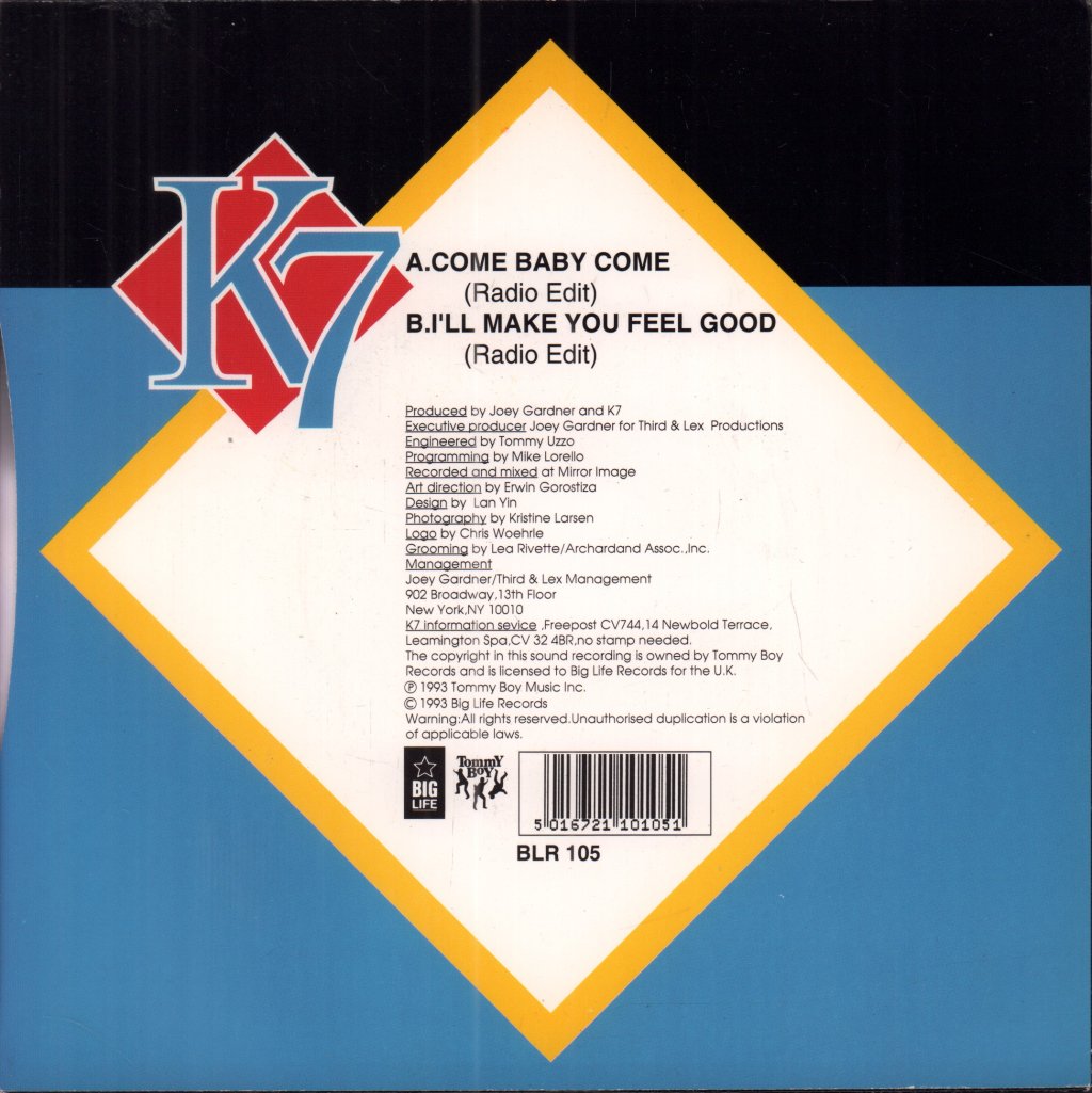 K7 - Come Baby Come - 7 Inch