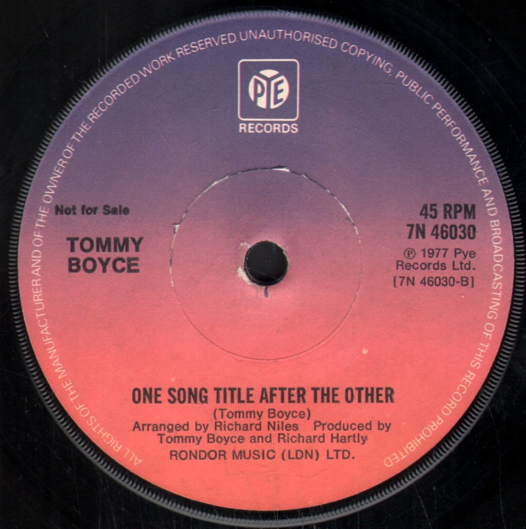 Tommy Boyce - English Girls - 7 Inch