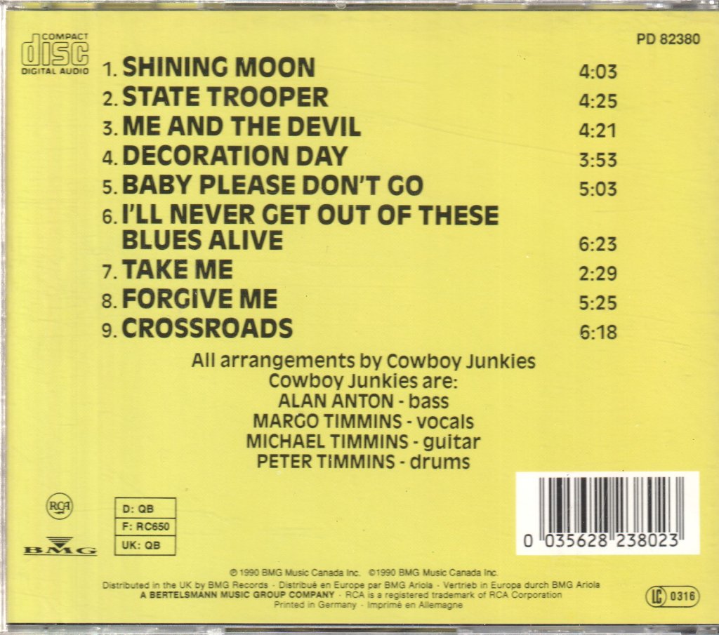 Cowboy Junkies - Whites Off Earth Now - Cd