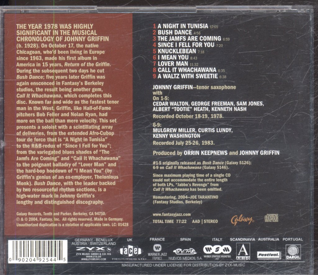 Johnny Griffin - Bush Dance - Cd