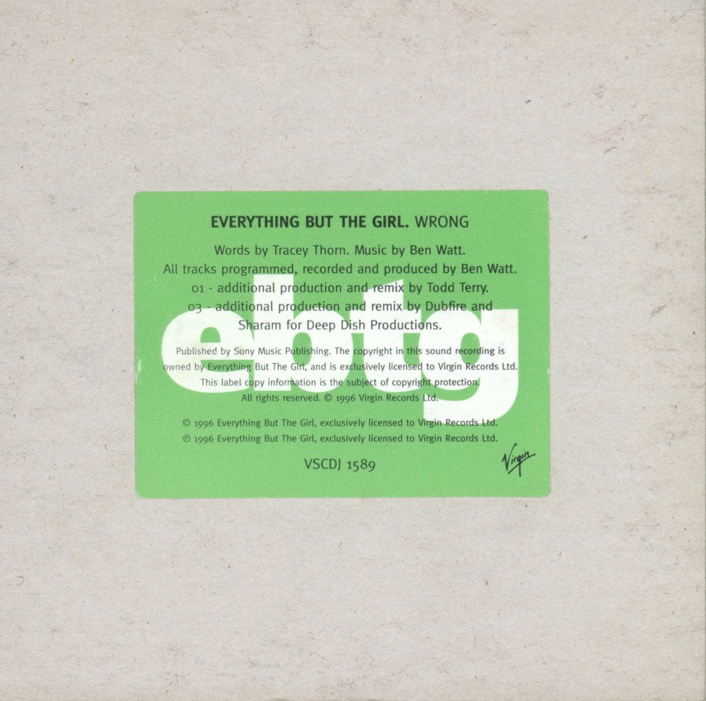 Everything But The Girl - Wrong - Cd