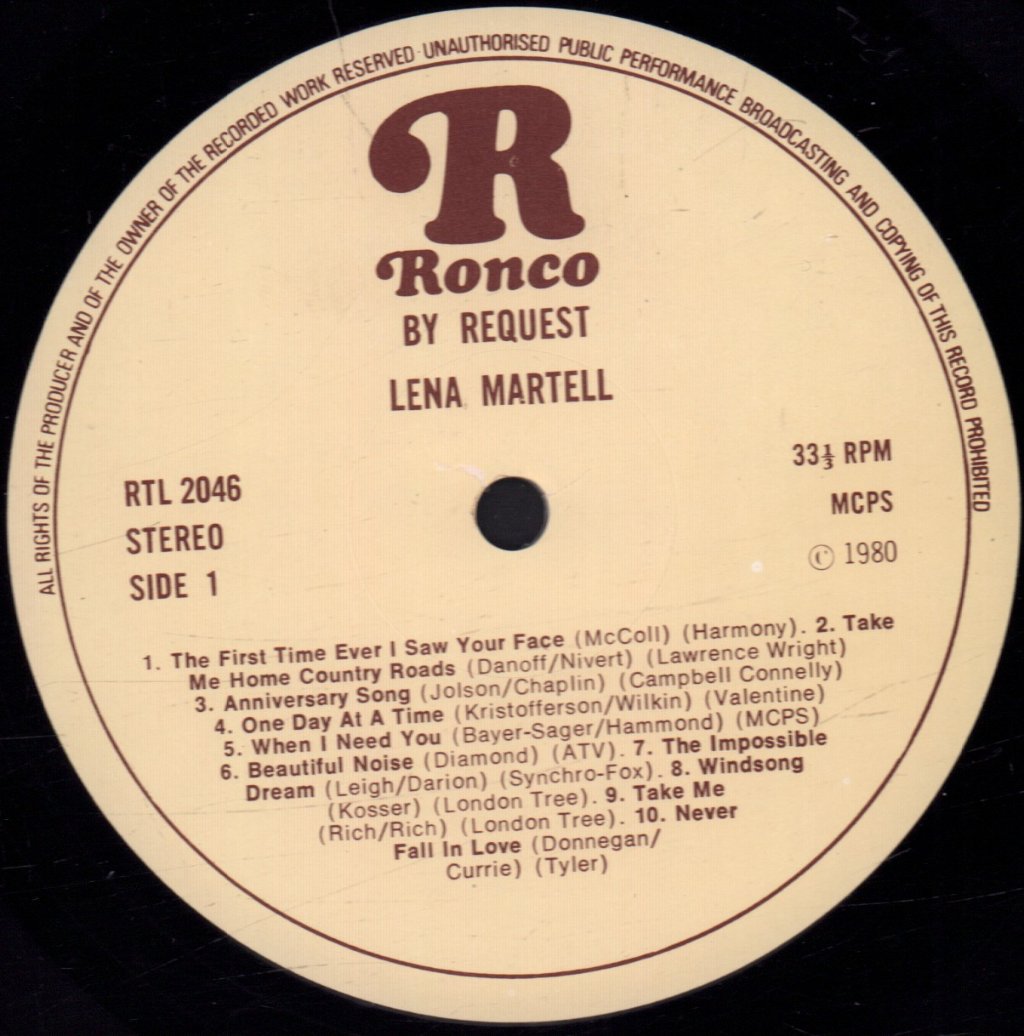 Lena Martell - By Request - Lp