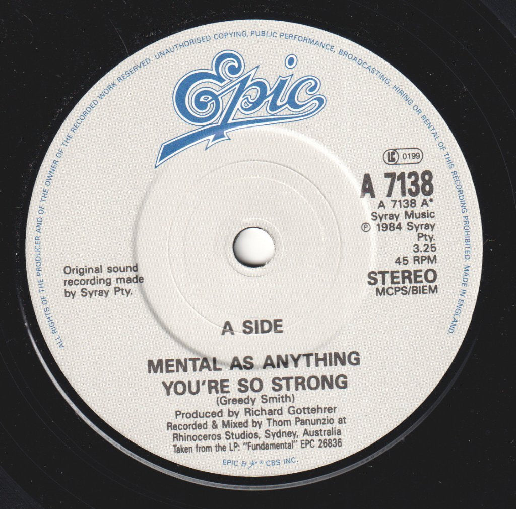 Mental As Anything - You're So Strong - 7 Inch