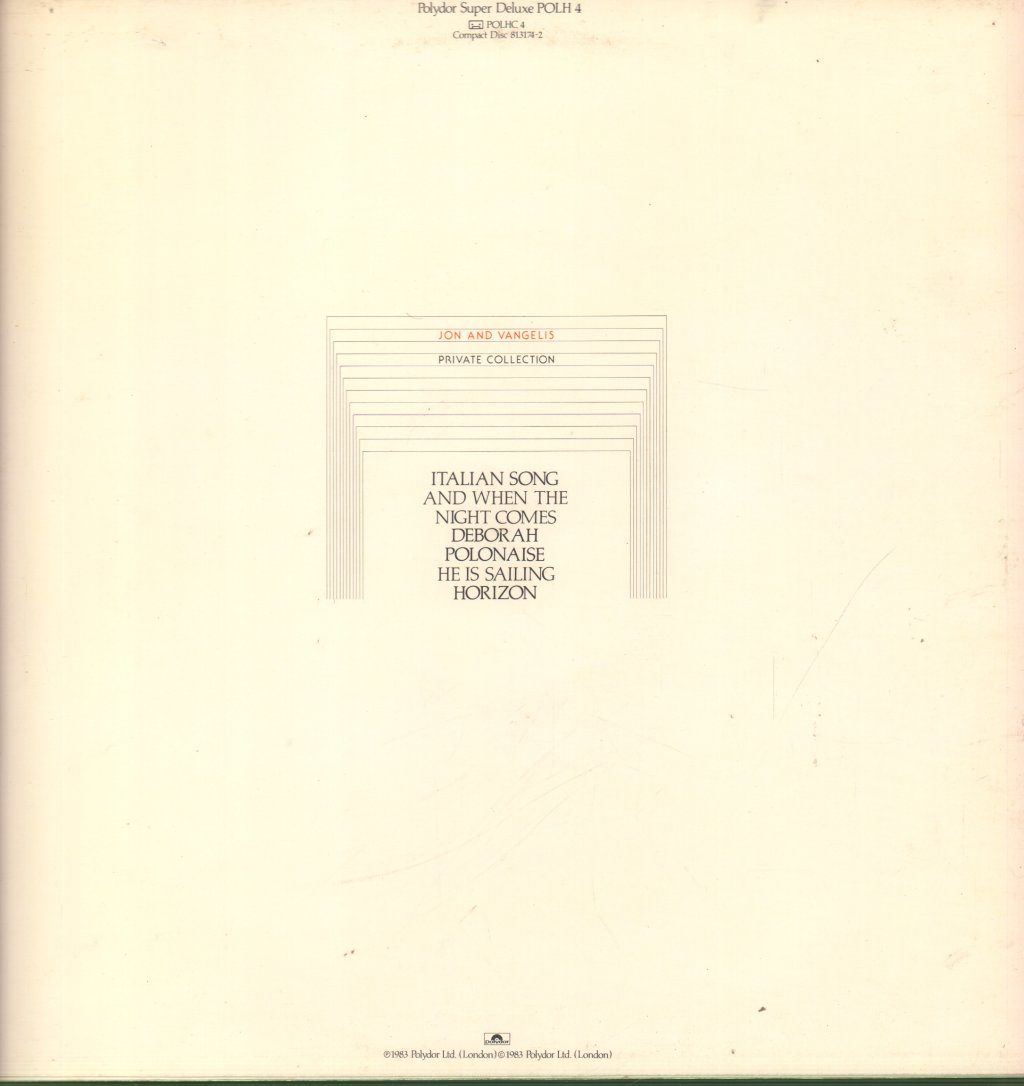 Jon And Vangelis - Private Collection - Lp
