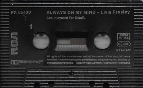 Elvis Presley - Always On My Mind - Cassette