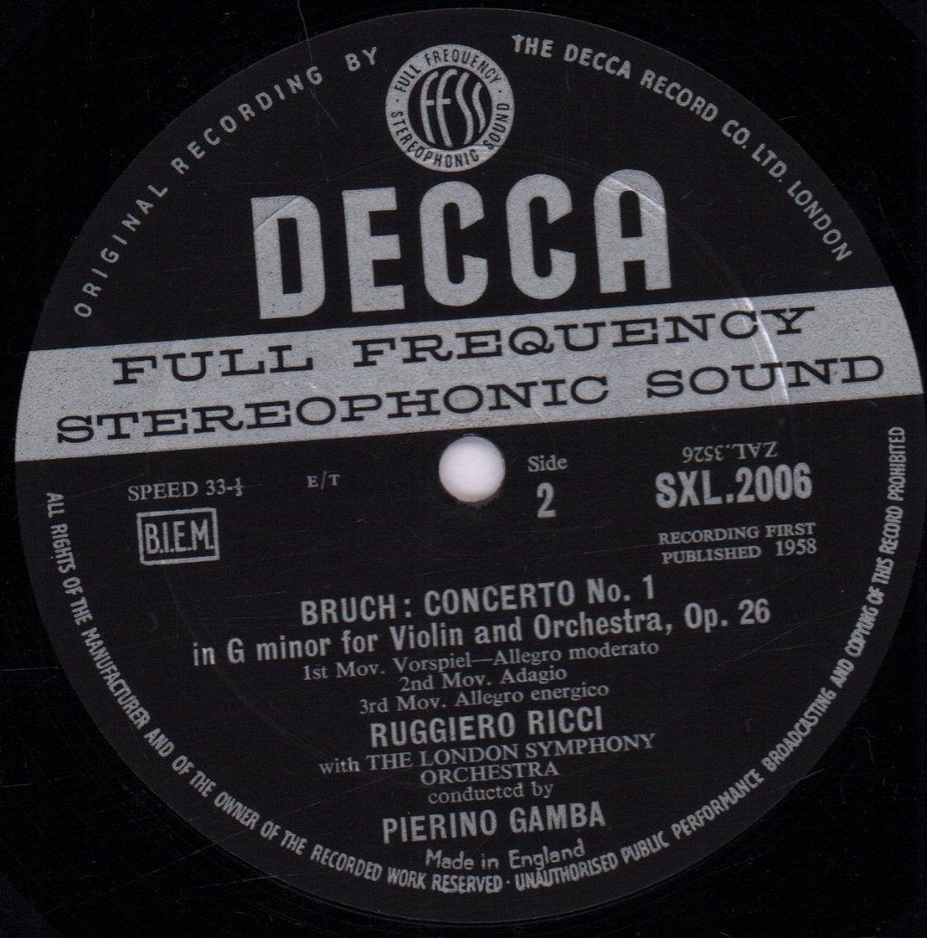 Ruggiero Ricci with the london symphony orchestra - mendelssohn and bruch Violin Concertos - Lp