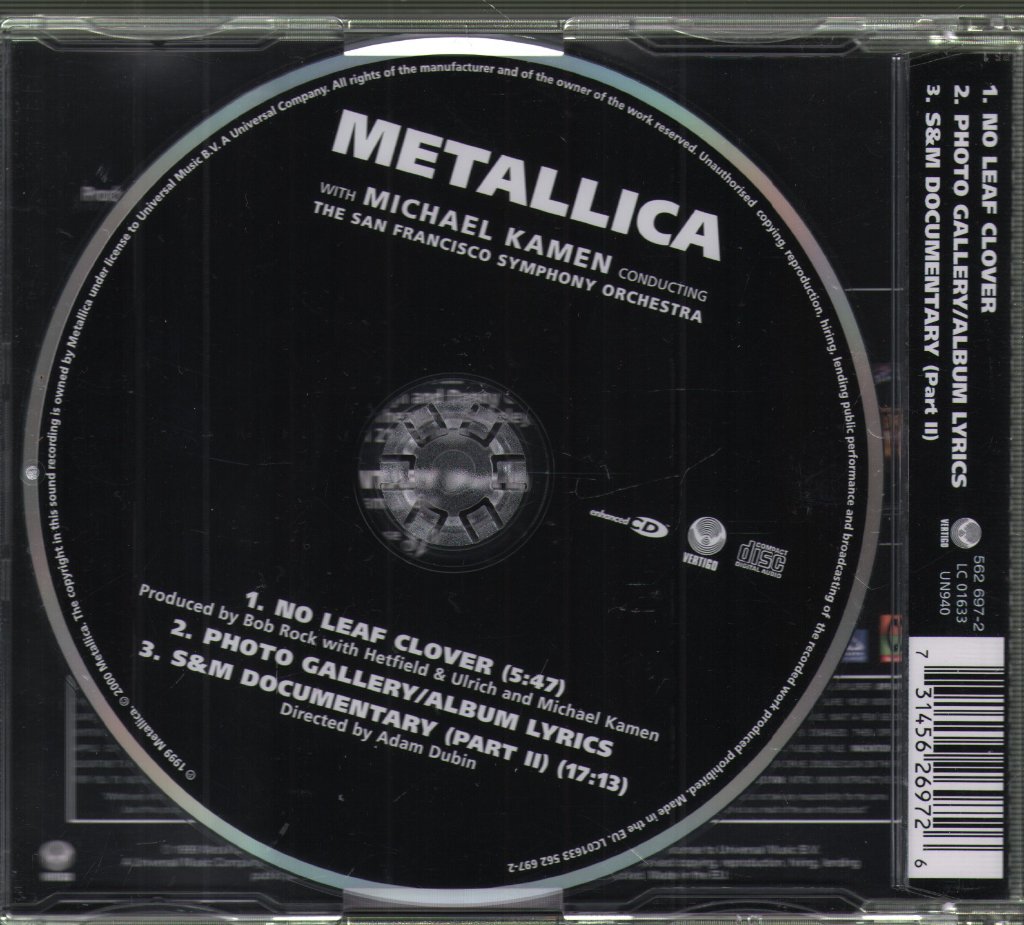 Metallica & San Francisco Symphony - No Leaf Clover - Cd