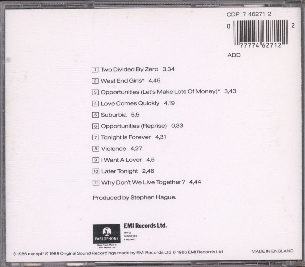 Pet Shop Boys - Please - Cd
