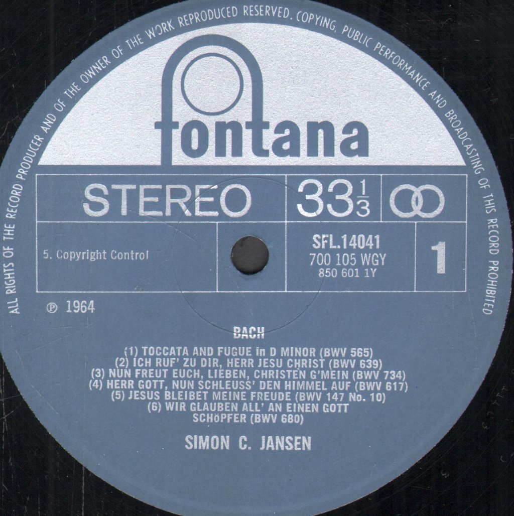 Simon C Jansen - Organ Recital - Lp