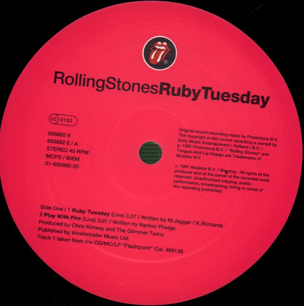 Rolling Stones - Ruby Tuesday - 12 Inch