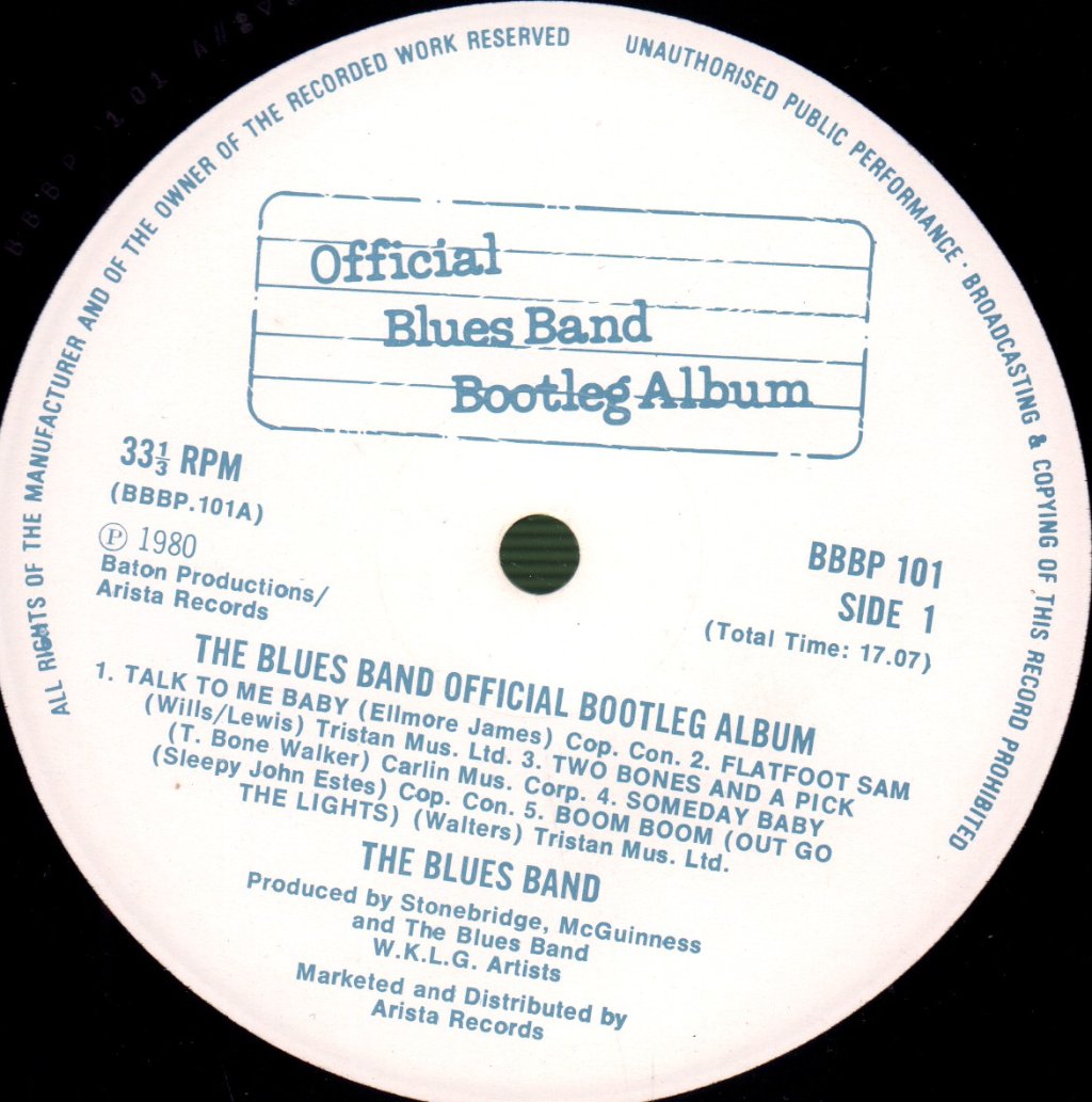Blues Band - Blues Band Official Bootleg Album - Lp