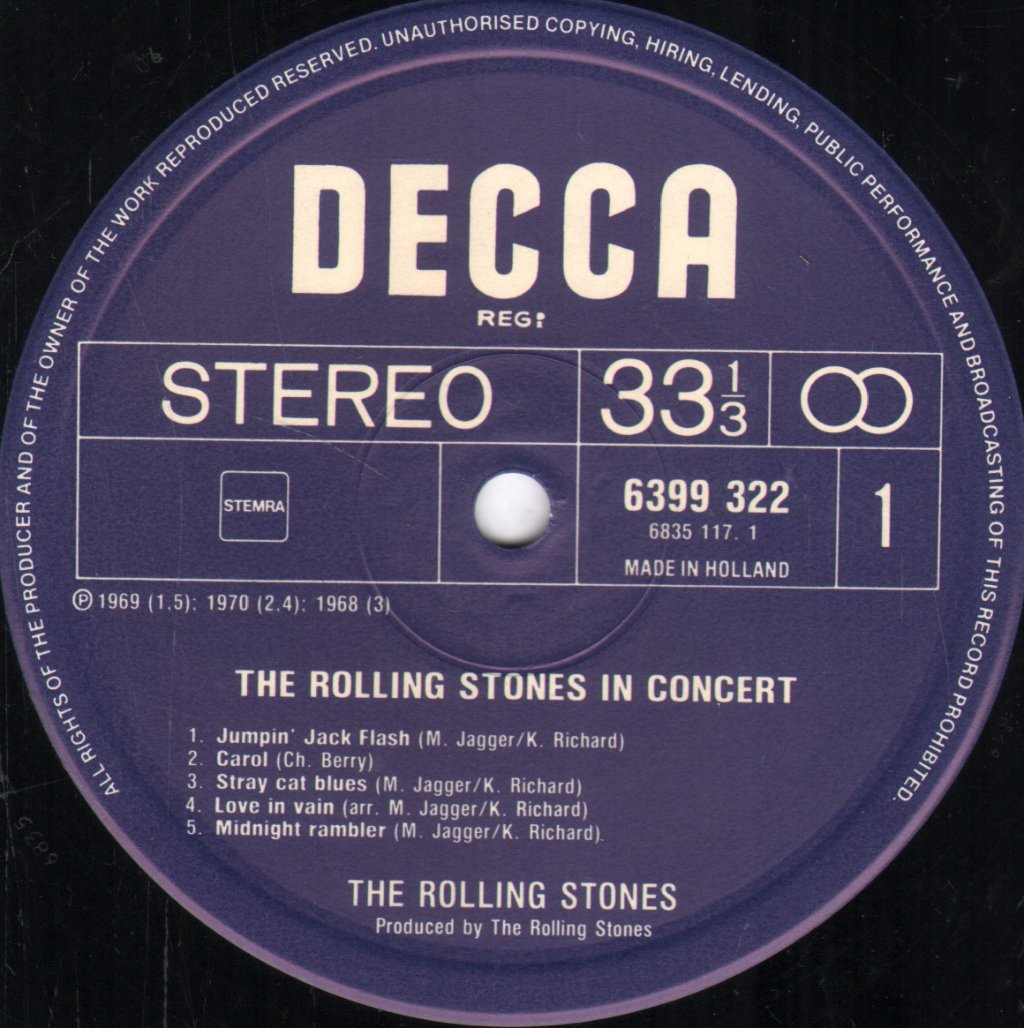 Rolling Stones - In Concert - Double Lp