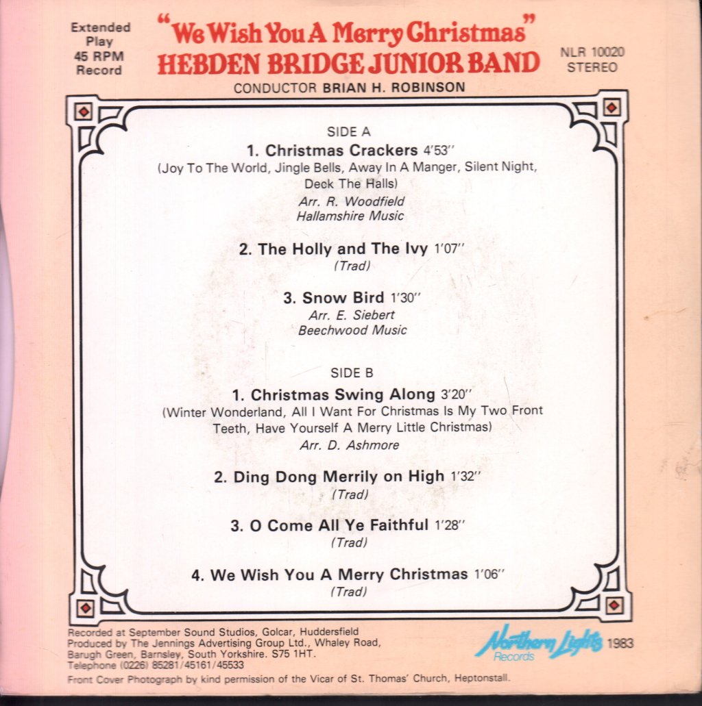 Hebden Bridge Junior Band - We Wish You A Merry Christmas - 7 Inch