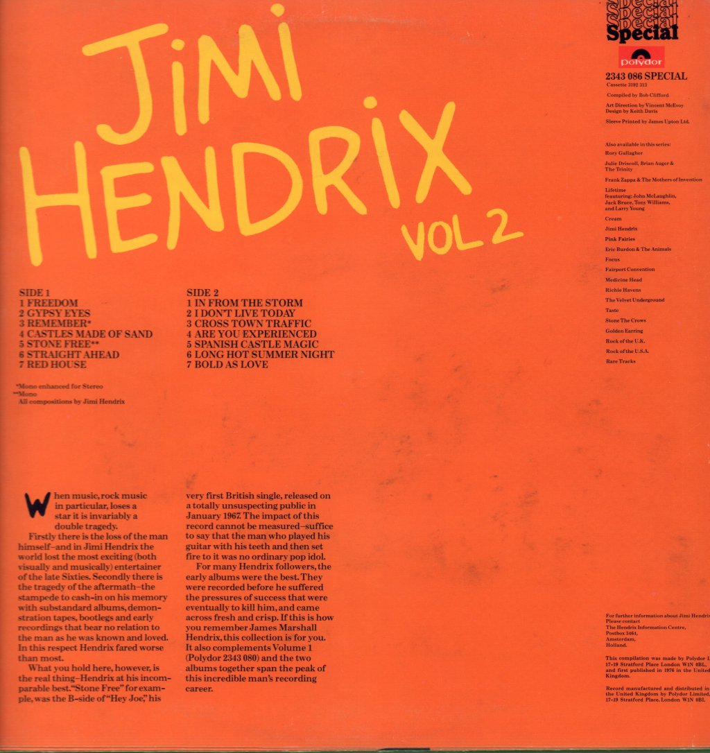 Jimi Hendrix - Vol 2 - Lp