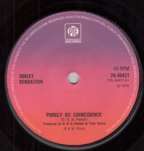 Sweet Sensation - Purely By Coincidence - 7 Inch