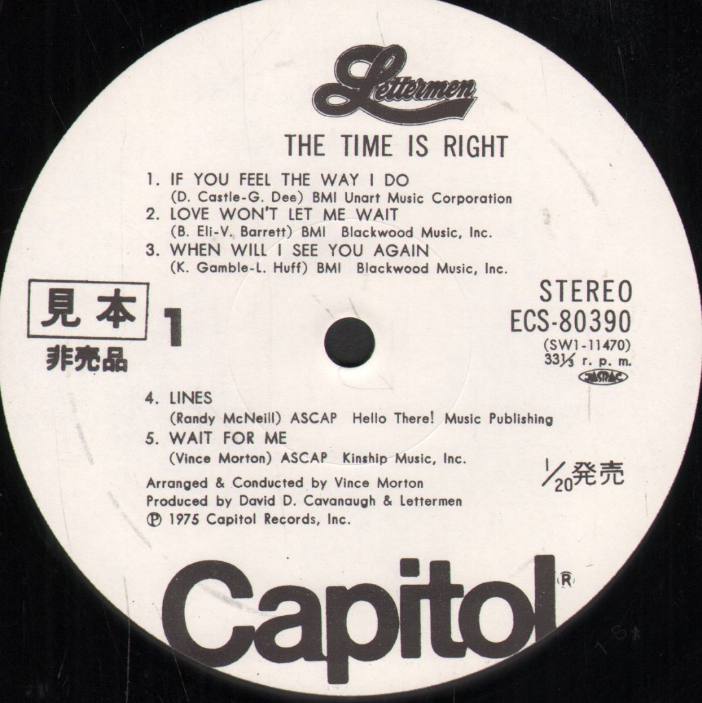 Lettermen (Us Group) - Time is Right - Lp