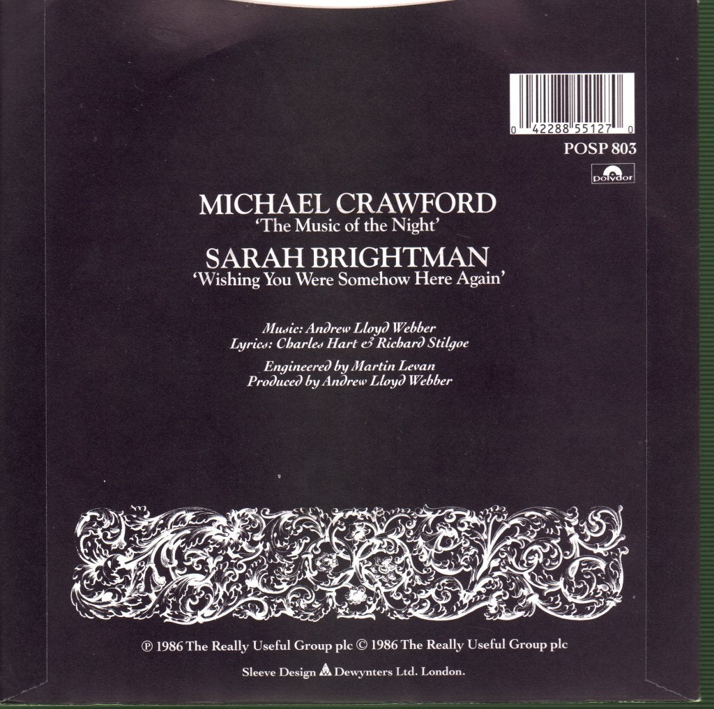 Michael Crawford/Sarah Brightman - Music Of The Night/Wishing You Were Somehow Here Again - 7 Inch