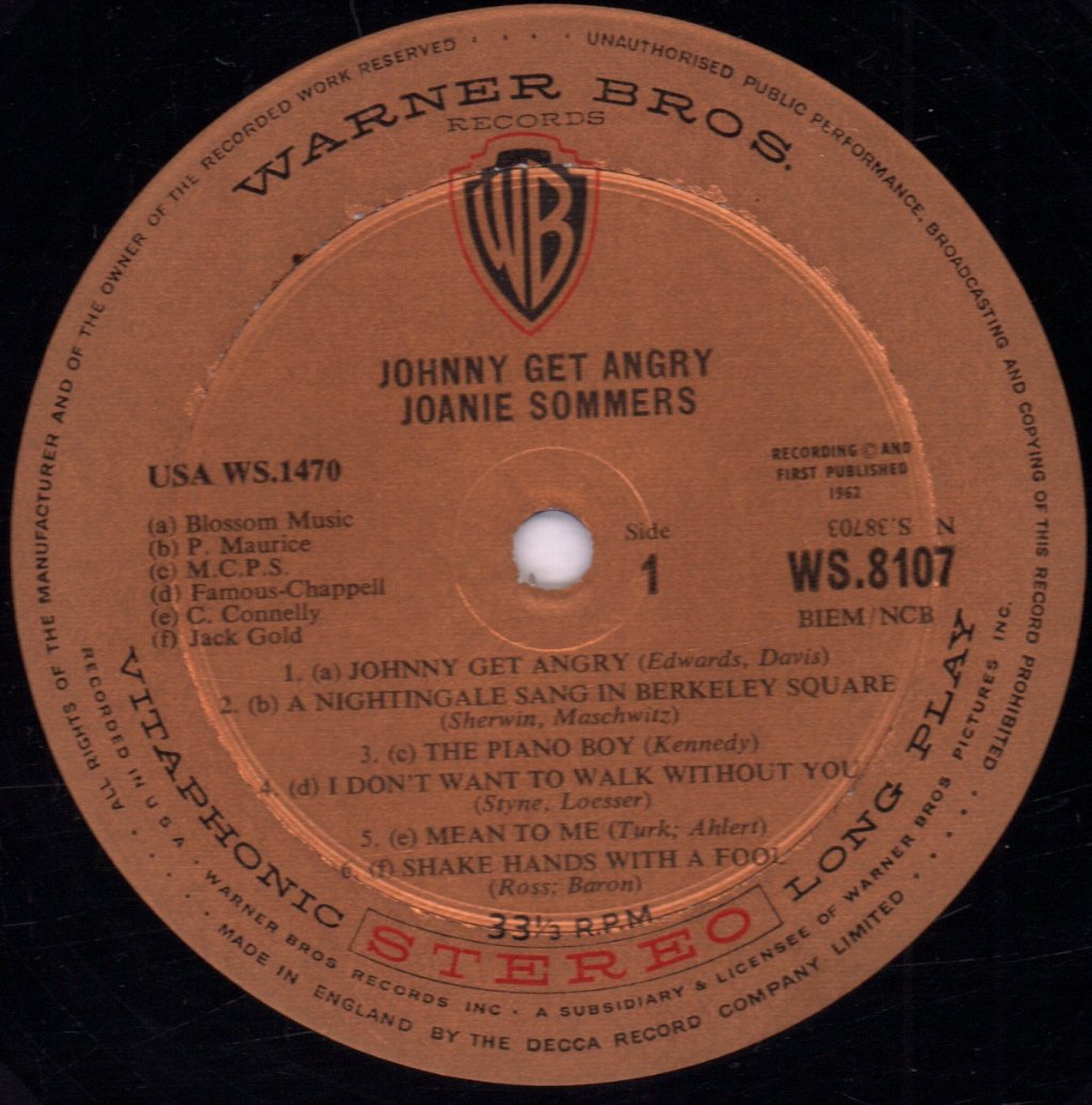 Joanie Sommers - Johnny Get Angry - Double Lp