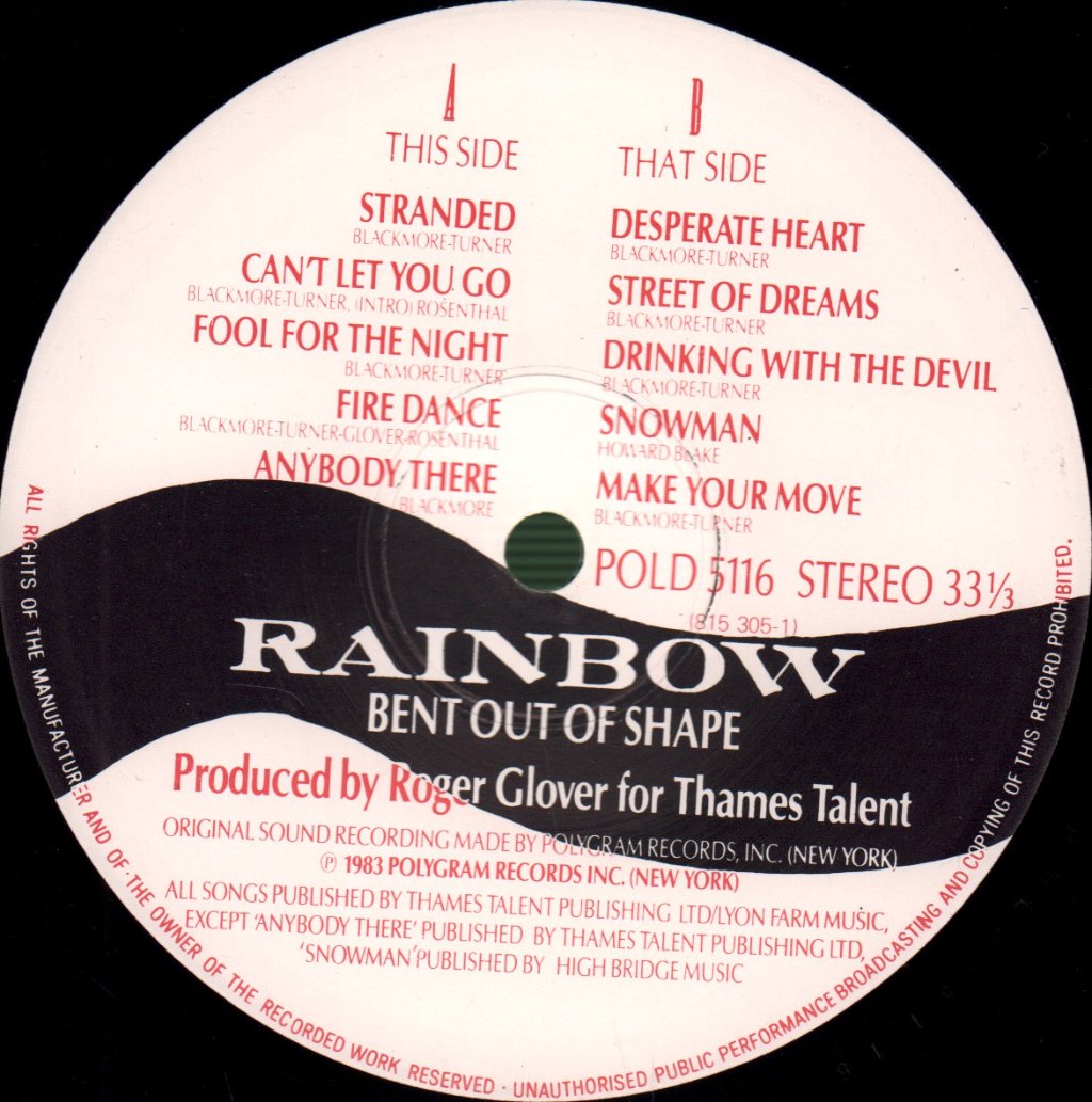 Rainbow - Bent Out Of Shape - Lp