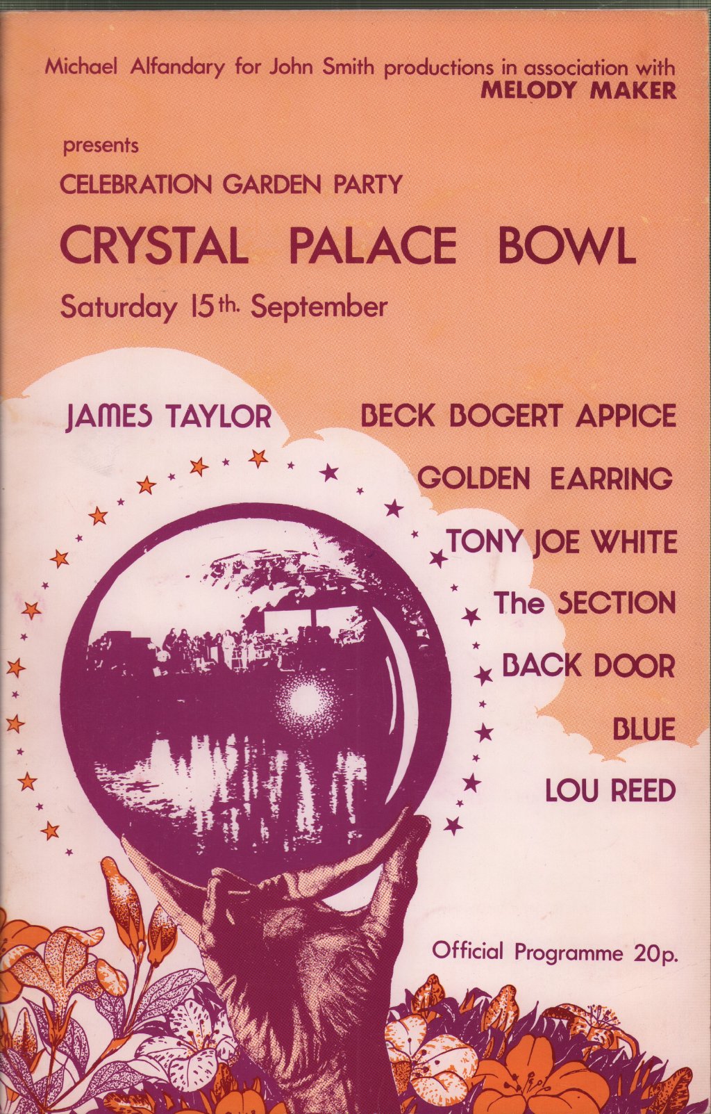 Crystal Palace Bowl Celebration Garden Party - Saturday 15Th September - Concert Programme