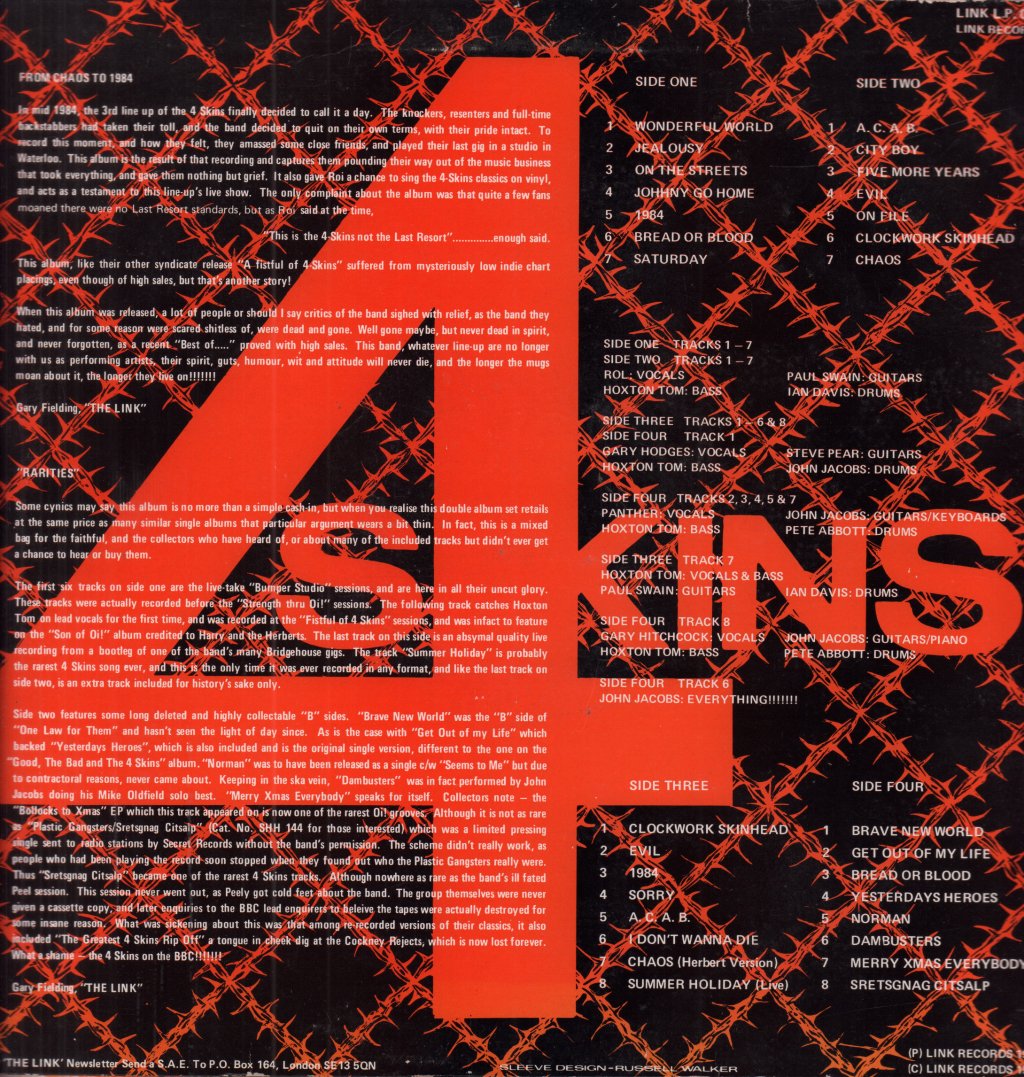 4 Skins - A Few 4 Skins More Volume 2 - Double Lp