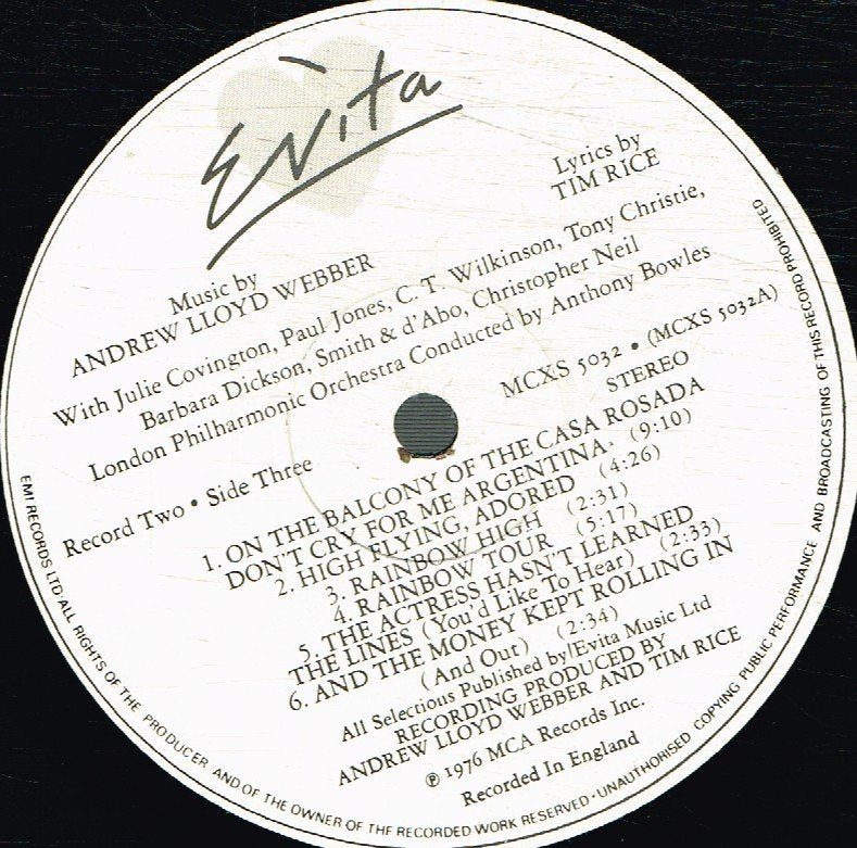 Andrew Lloyd Webber - Evita (Soundtrack) - Double Lp