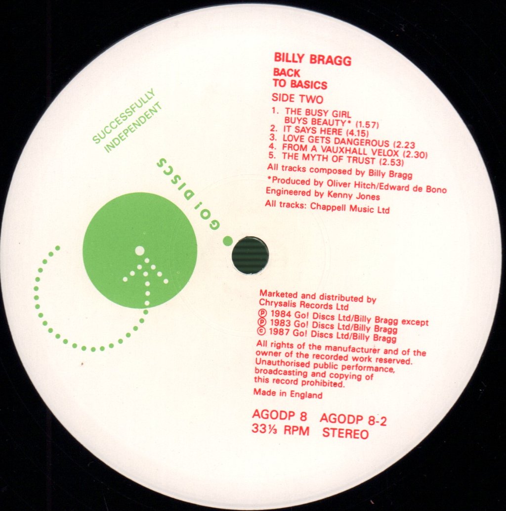 Billy Bragg - Back To Basics - Double Lp