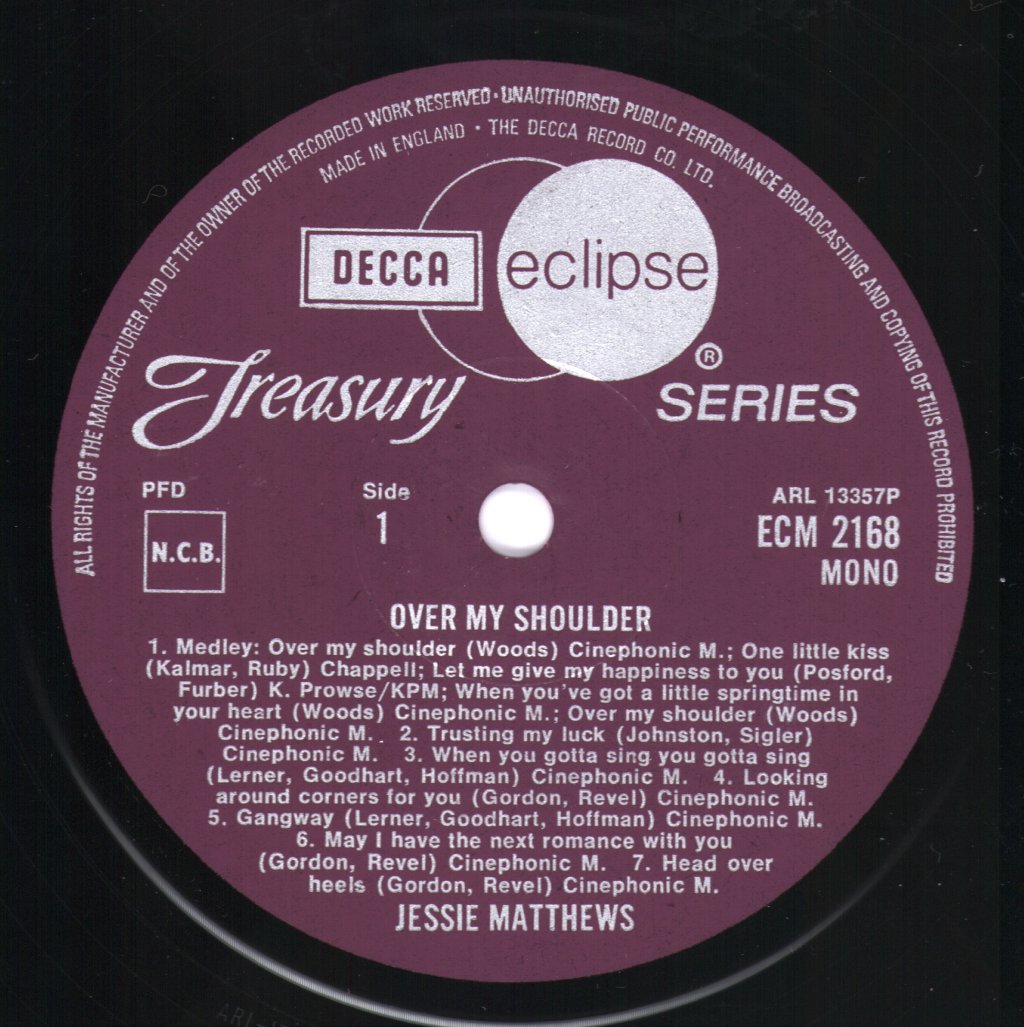 Jessie Matthews - Over My Shoulder - Lp