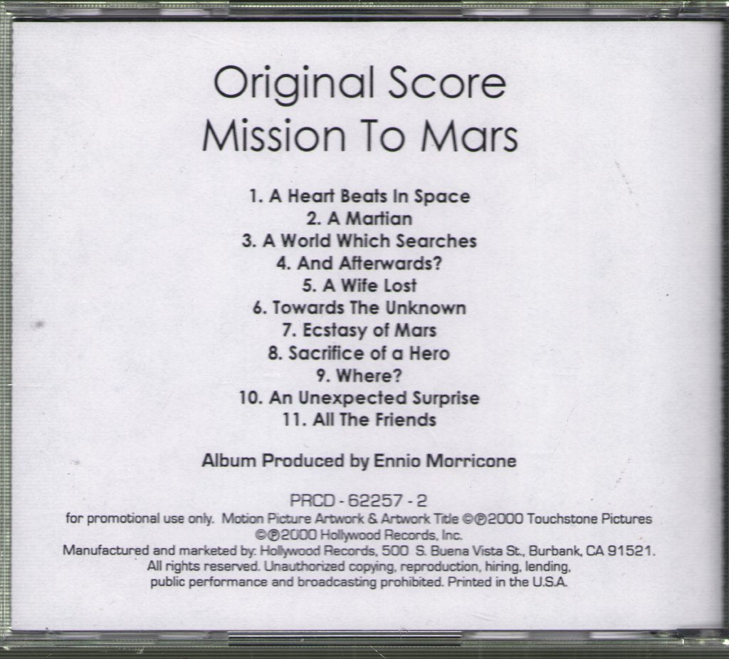 Ennio Morricone - Original Score: Mission To Mars - Cd