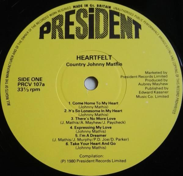 Country Johnny Mathis - Heartfelt - Lp