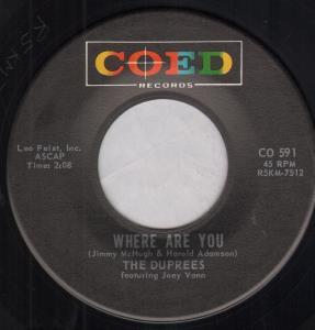 Duprees - Where Are You - 7 Inch