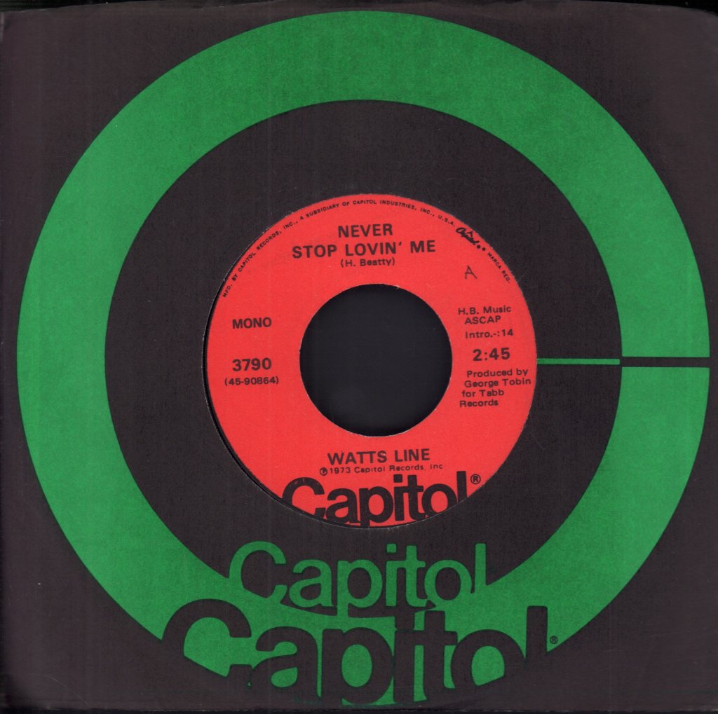 Watts Line - Never Stop Lovin' Me - 7 Inch