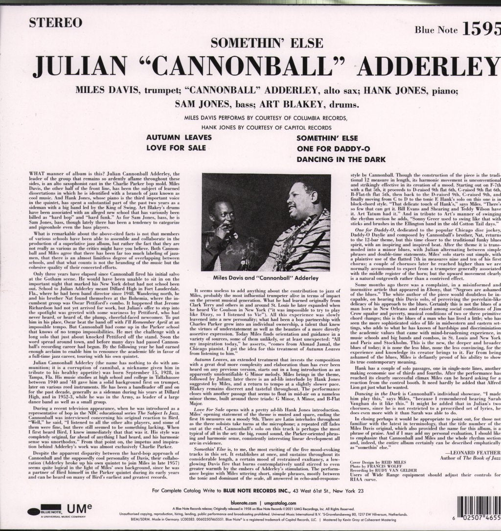 Cannonball Adderley - Somethin' Else - Lp