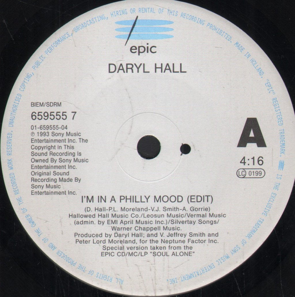 Daryl Hall - I'm In A Philly Mood - 7 Inch