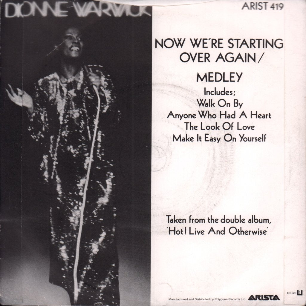 Dionne Warwick - Now We're Starting Over Again - 7 Inch