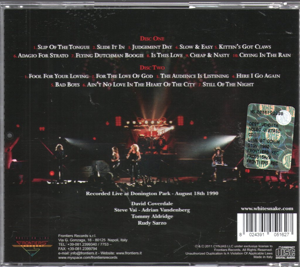 Whitesnake - Live At Donington 1990 - Double Cd