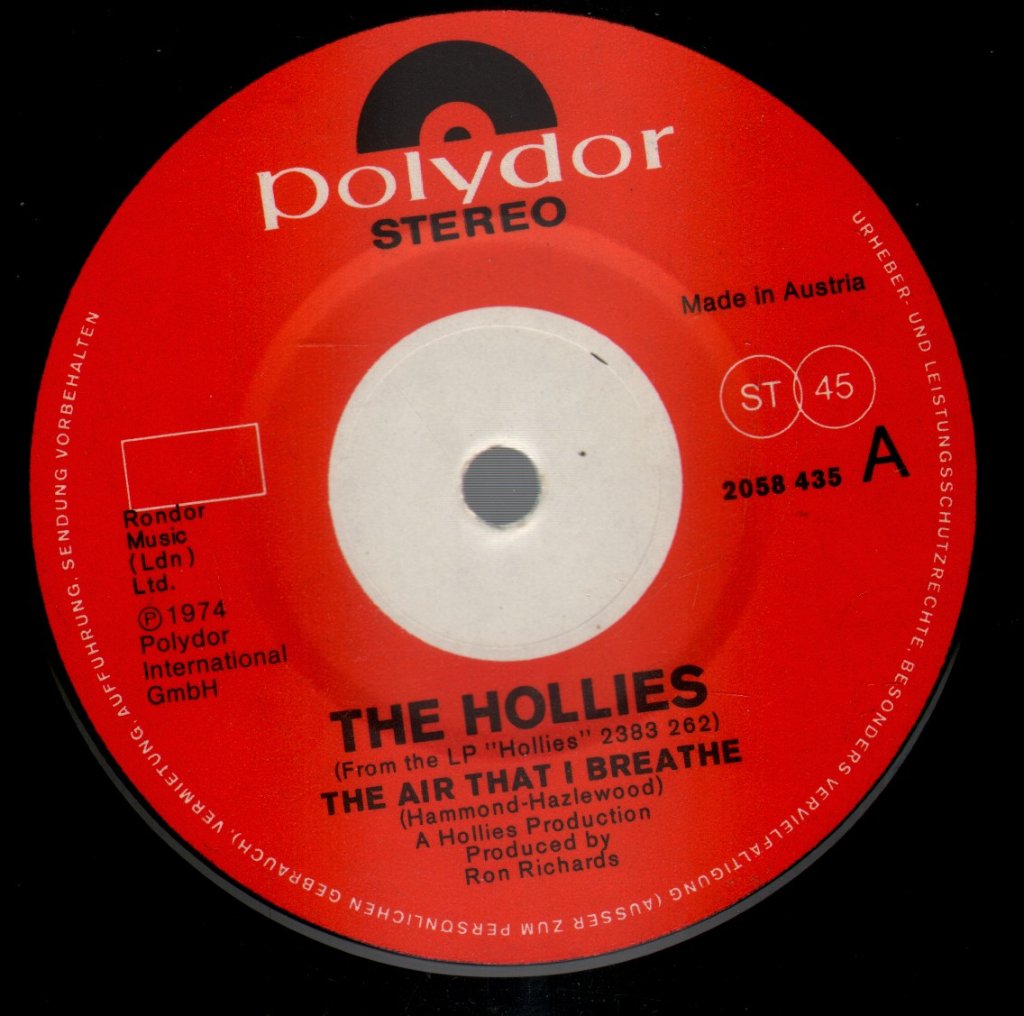 Hollies - Air That I Breathe - 7 Inch
