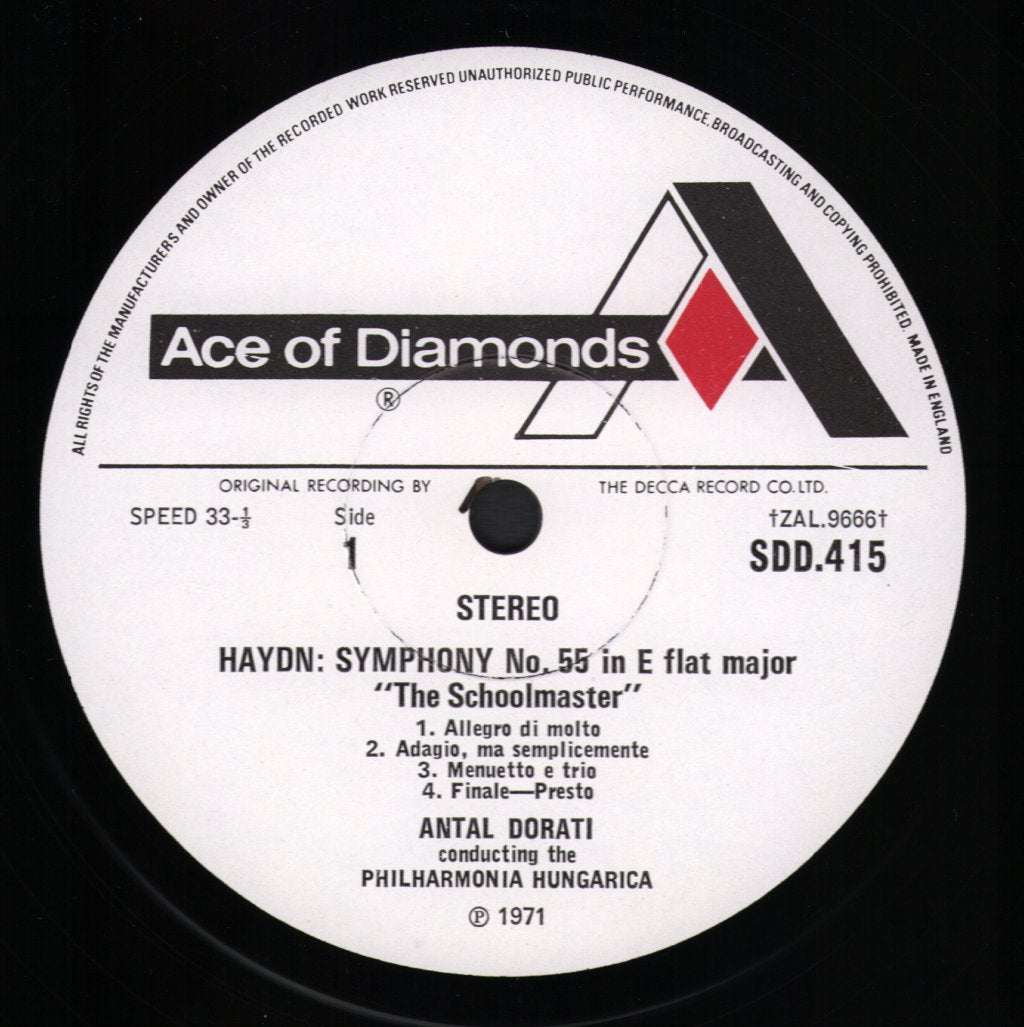 Antal Dorati / Philharmonia Hungarica - Joseph Haydn - Symphony No.55 "The Schoolmaster" / Symphony No.51 - Lp