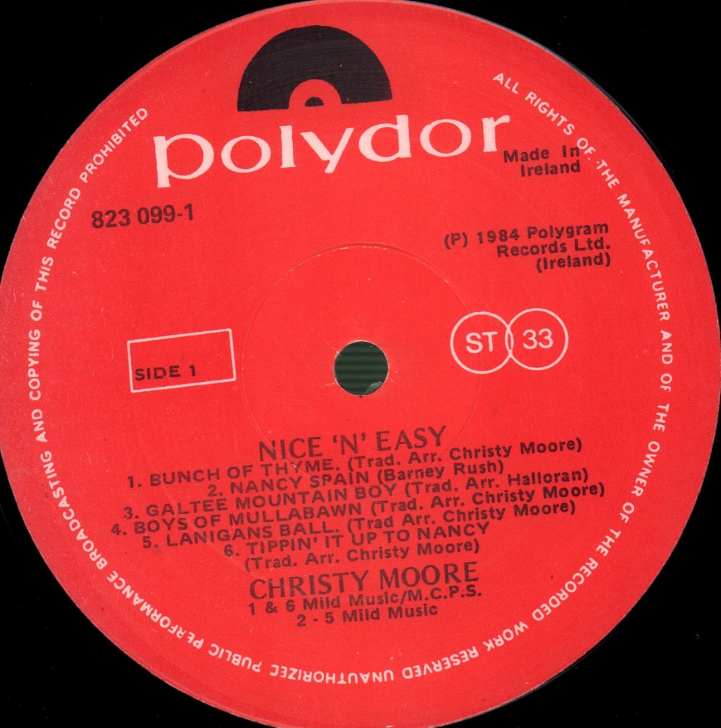 Christy Moore - Nice 'N Easy - Lp