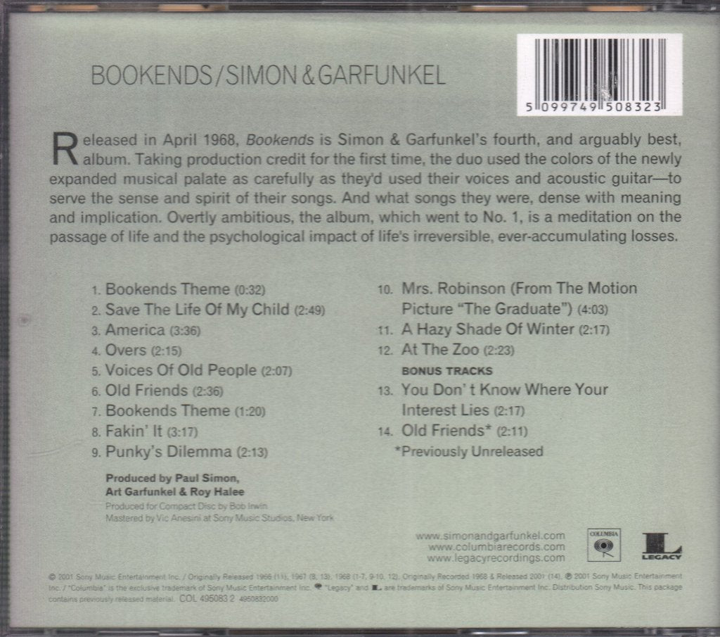 Simon And Garfunkel - Bookends - Cd