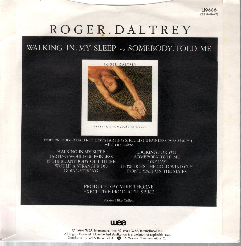 Roger Daltrey - Walking In My Sleep - 7 Inch