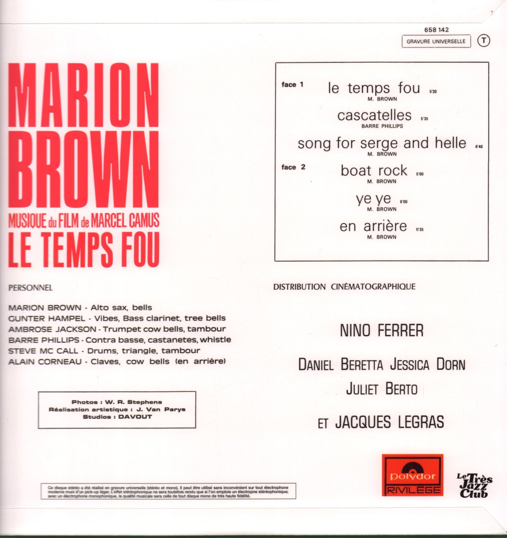 Marion Brown - Le Temps Fou - Lp